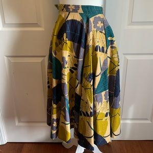 Vintage novelty print circle skirt